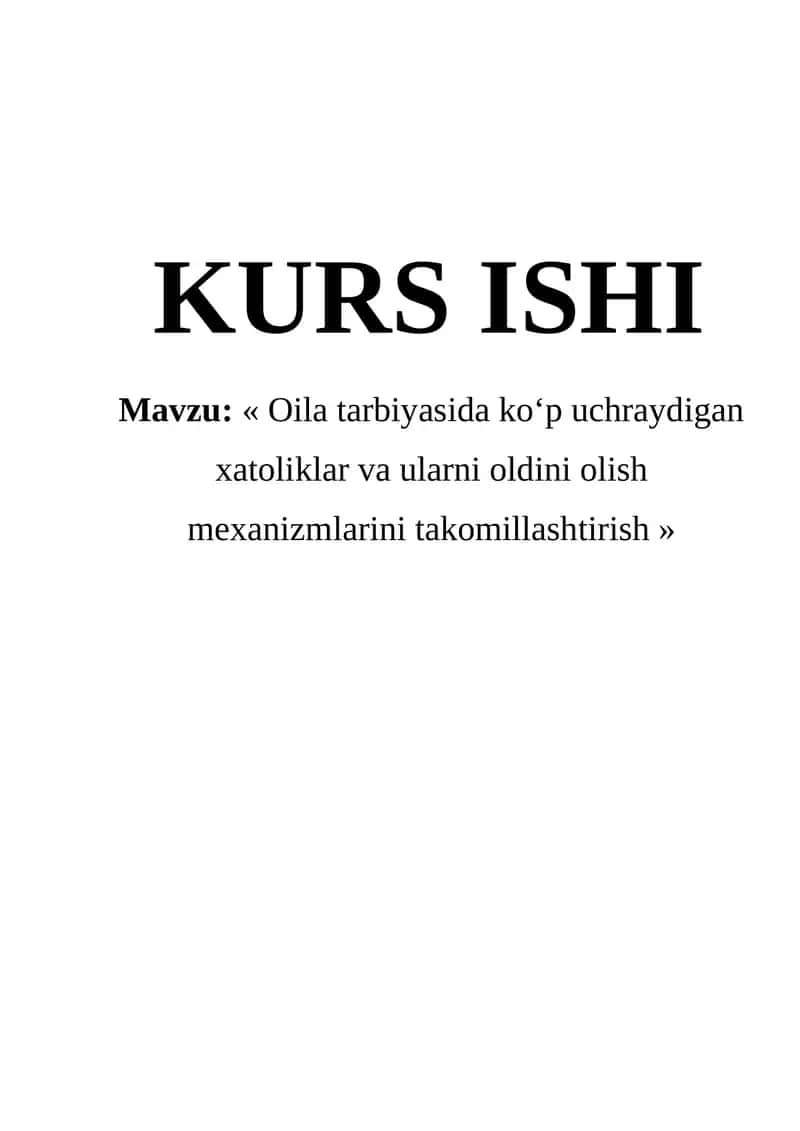 Oila tarbiyasi 1