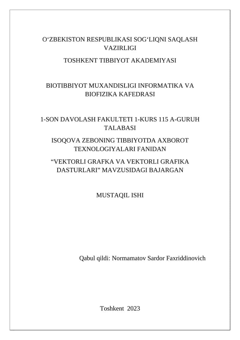 "VeKTorli Grafika Dasturlari" 1