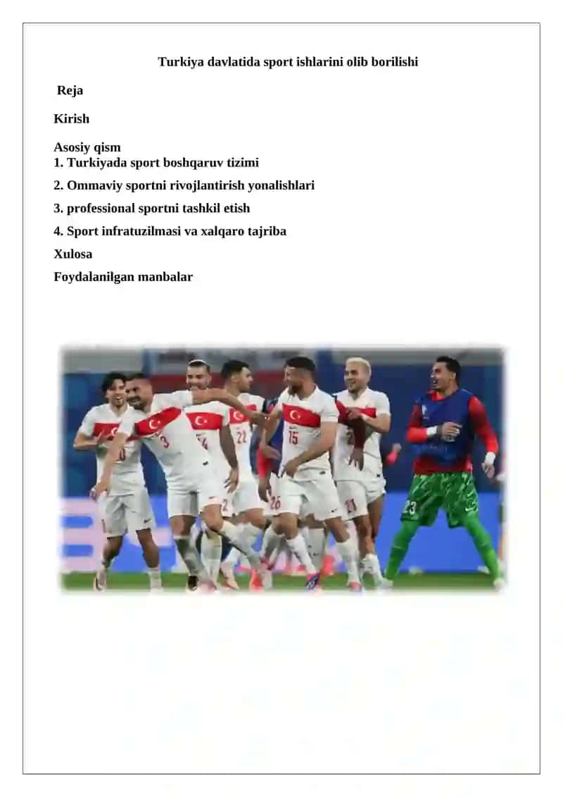 Turkiya sport siyosati 1
