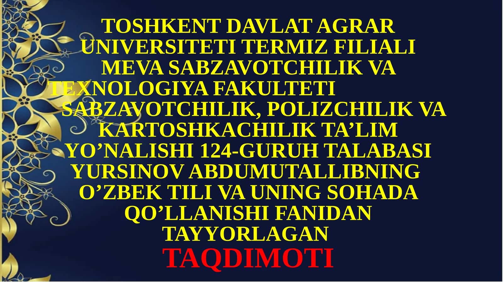 O`zbek tilining asosiy imlo qoidalari 1