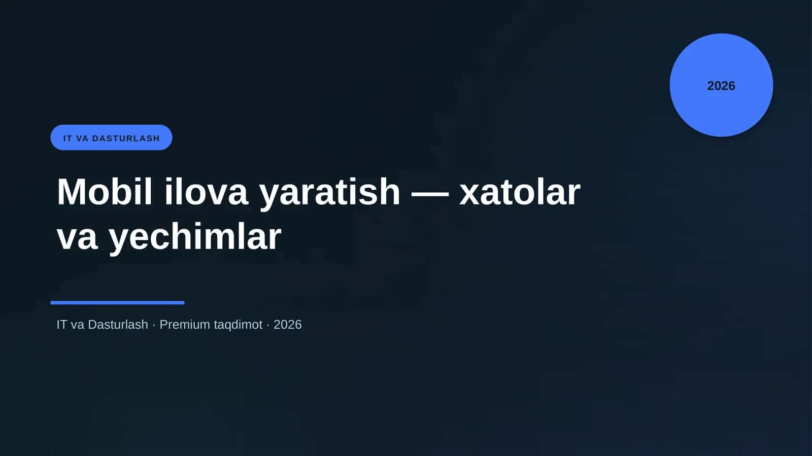 Mobil ilova yaratish — xatolar va yechimlar 1