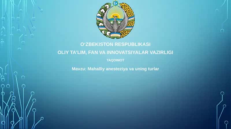 Mahalliyanesteziya va uning turlari 1