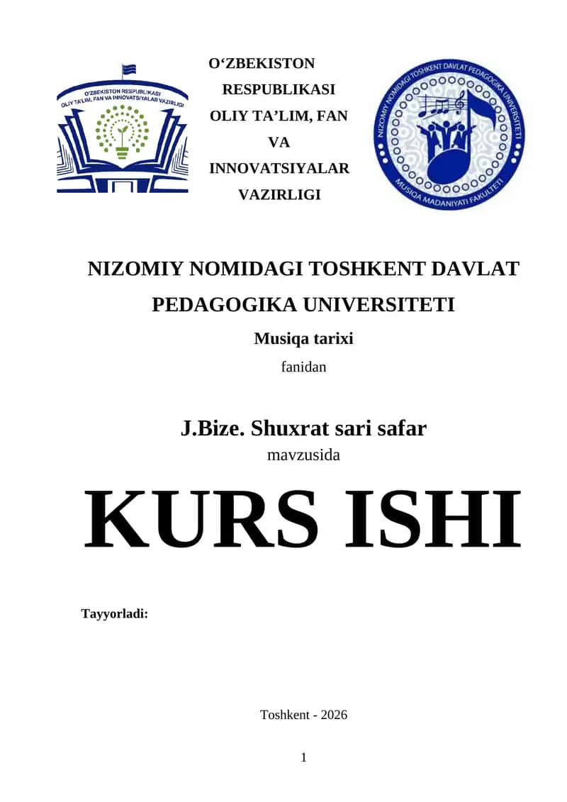 Kurs ishi musiqa fanidan 1