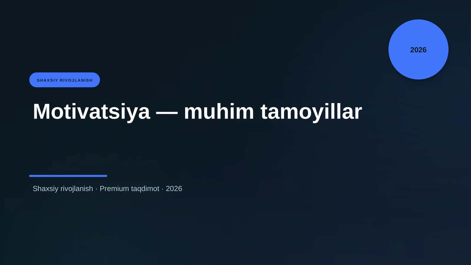 Motivatsiya — muhim tamoyillar 1