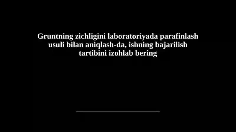 Parafinlash Usuli 1