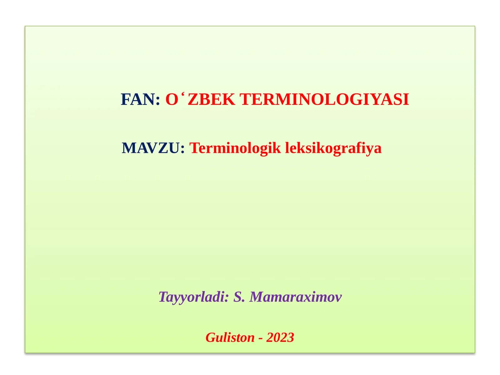 Oʻzbek Terminologiyasi 1