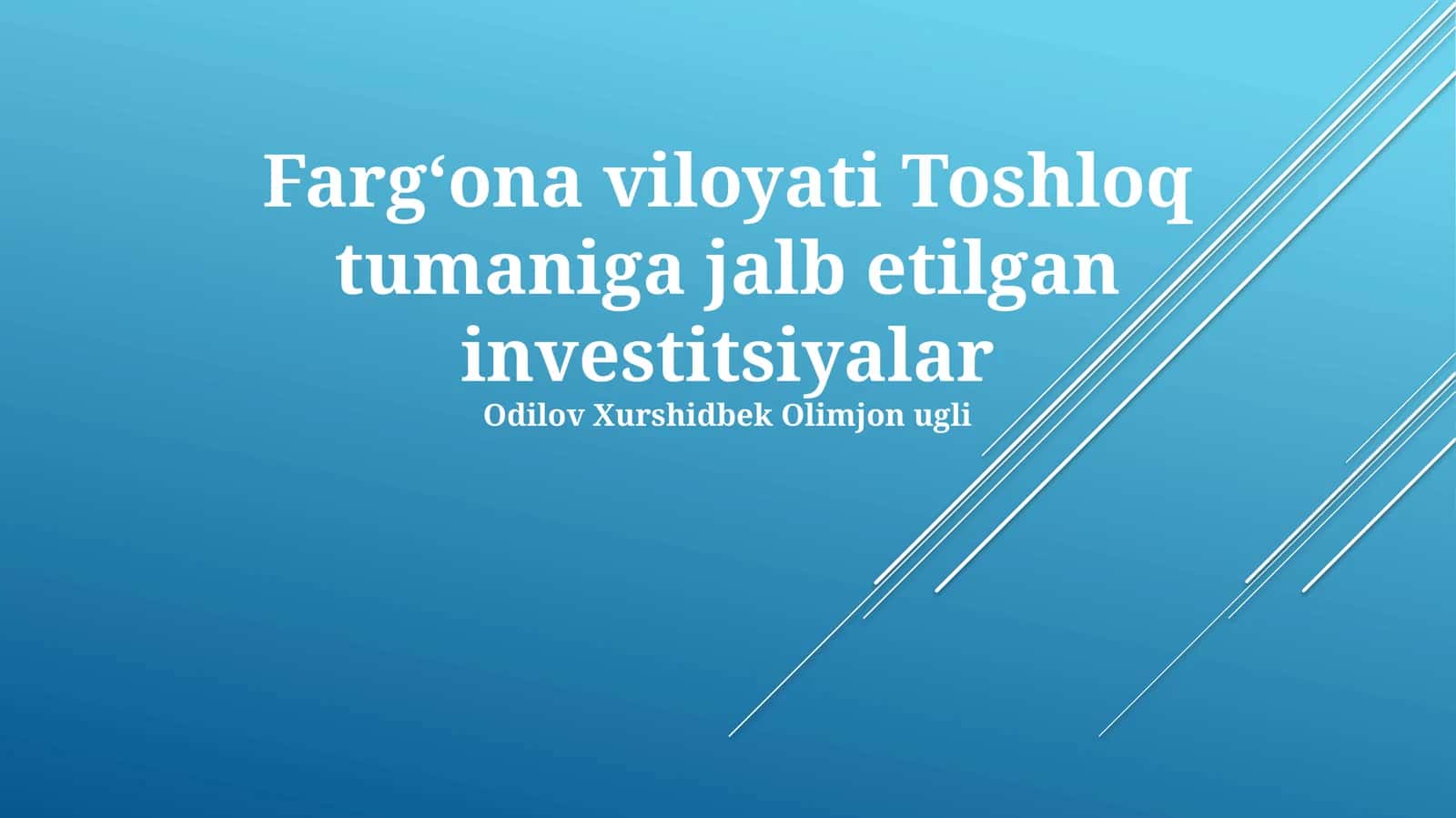 Investitsiyalar va investitsiya loyihalari 1