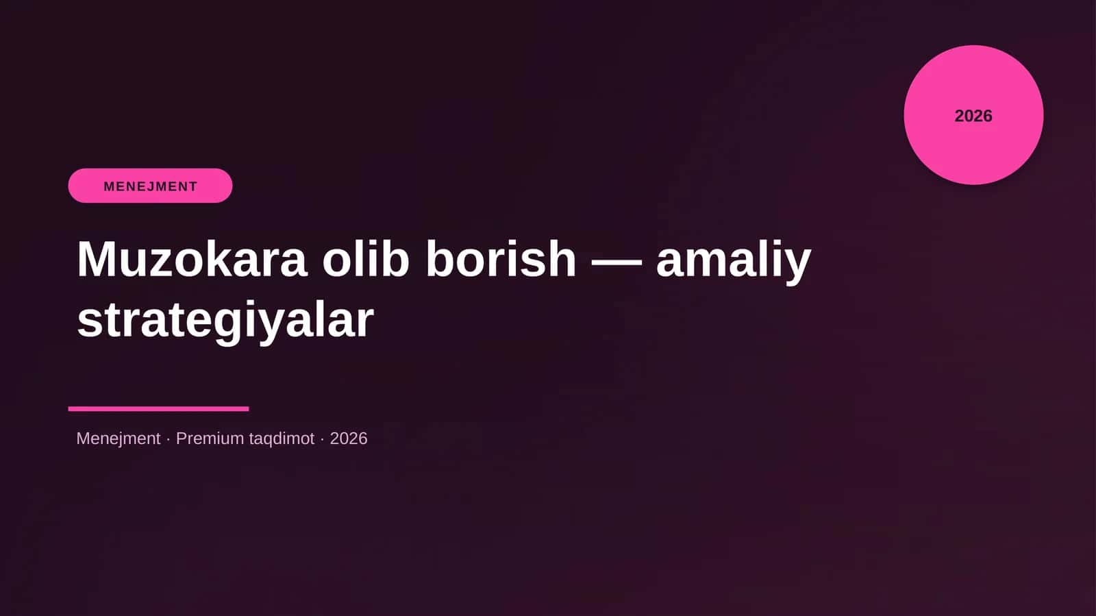 Muzokara olib borish — amaliy strategiyalar 1