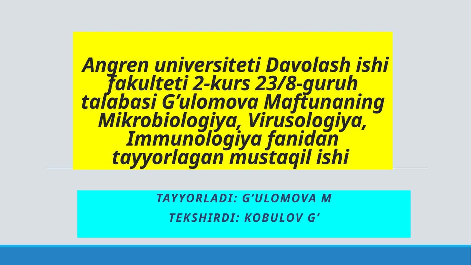 Resperator virusli yuqumlikasallik qo'zg'atuvchilari 1