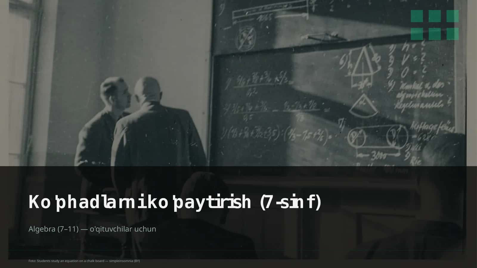 Algebra (7–11) — o'qituvchilar uchun 1