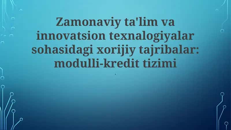 Modul Ta'lim Ramkalari 1