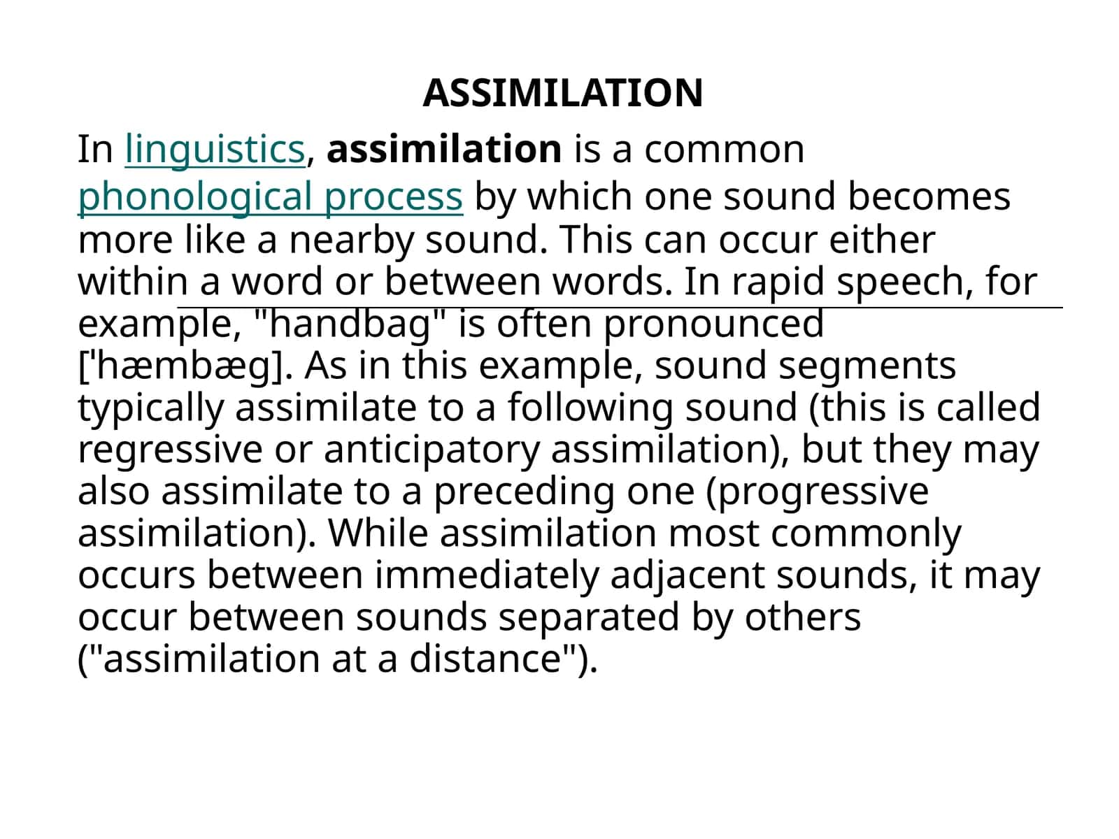 ASSIMILATION 1