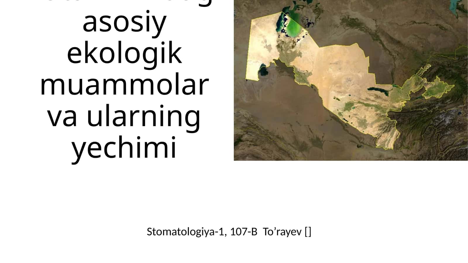 Ekologik muammolar va ularning yechimi 1
