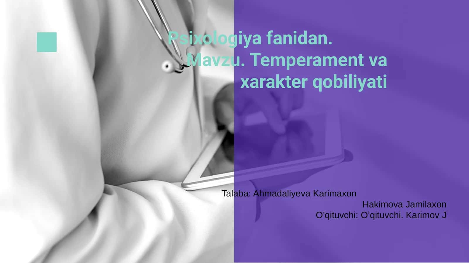 Temperament va xarakter qobiliyati 1