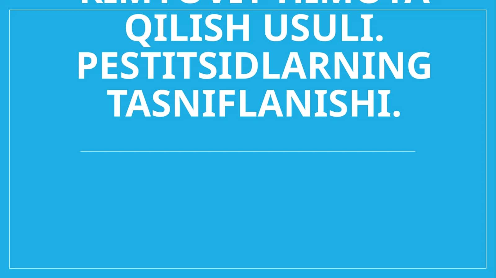 O'simliklarni kimyoviy himoya qilish usuli 1