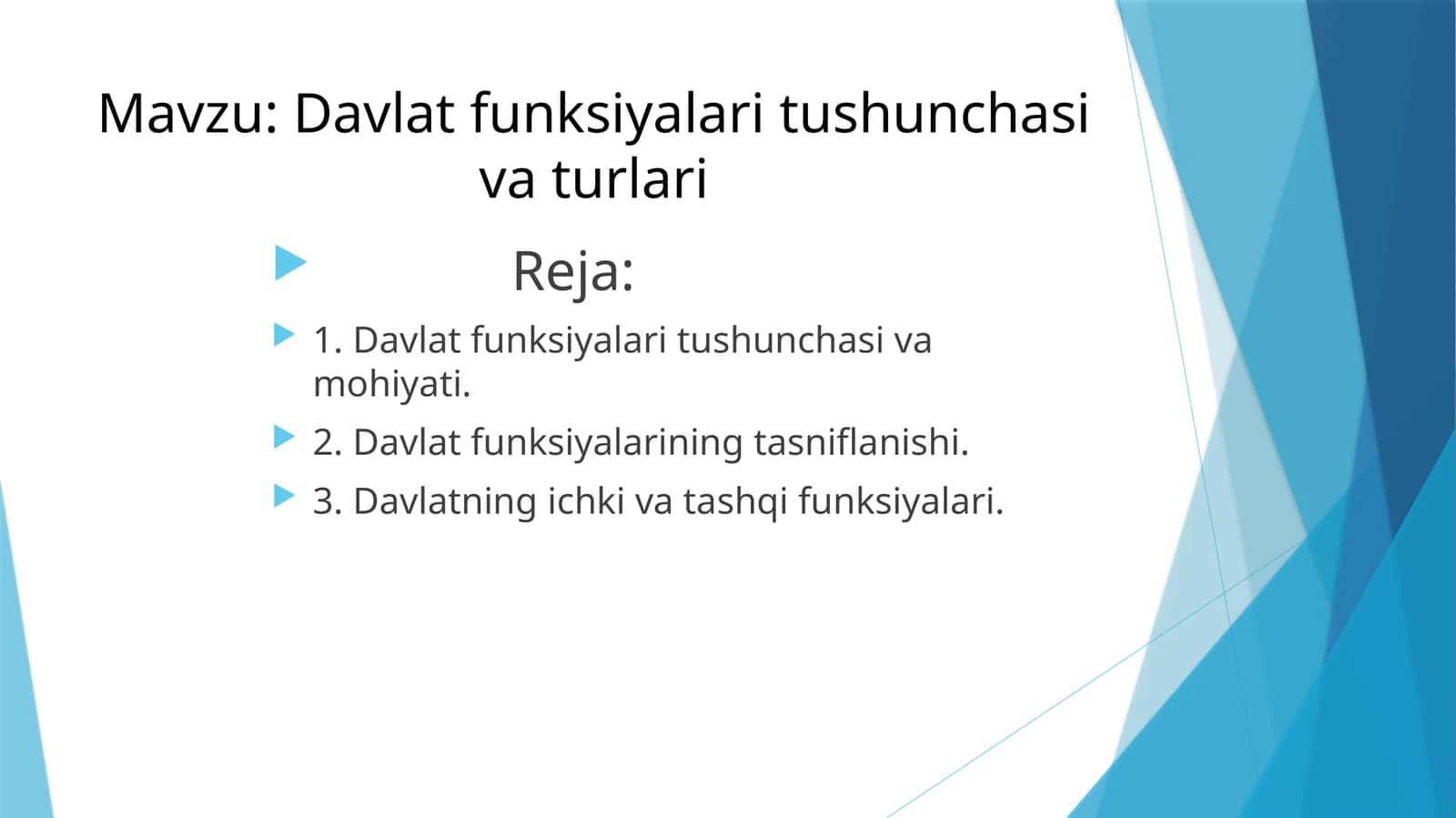 Davlat funksiyalari tushunchasi va turlari 1