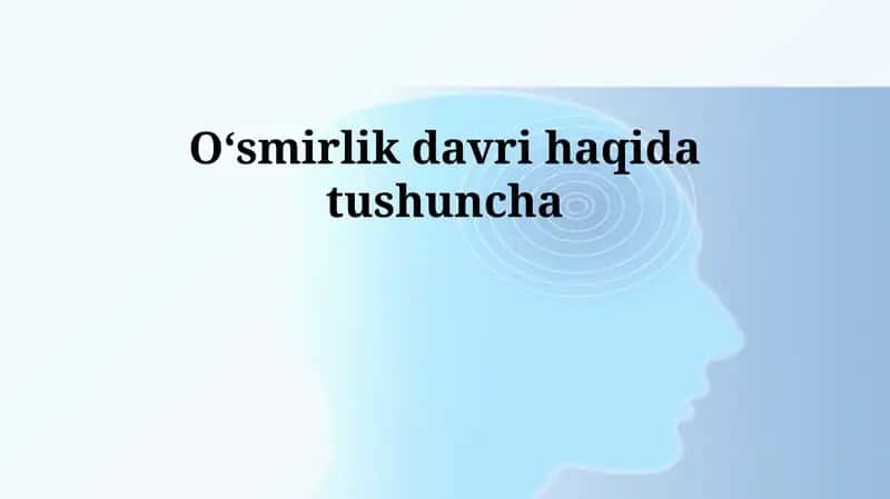 O'smirlik davri haqida tushuncha 1
