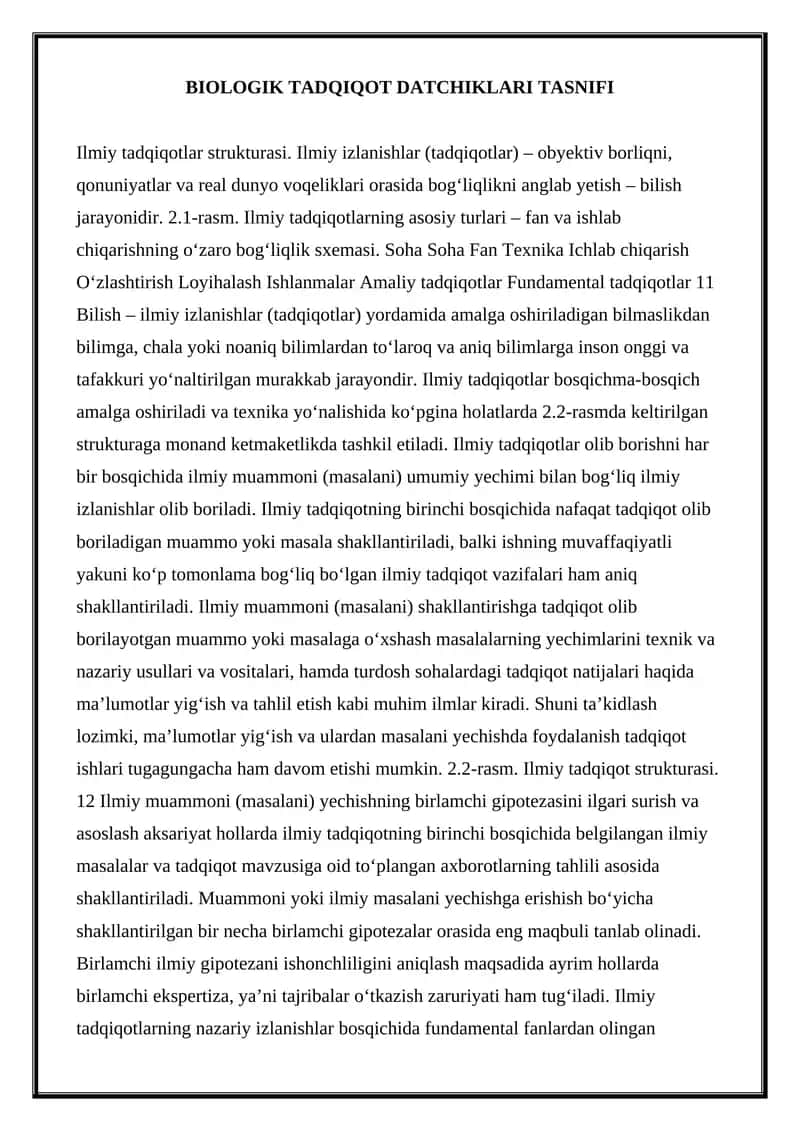BIOLOGIK TADQIQOT DATCHIKLARI TASNIFI 1
