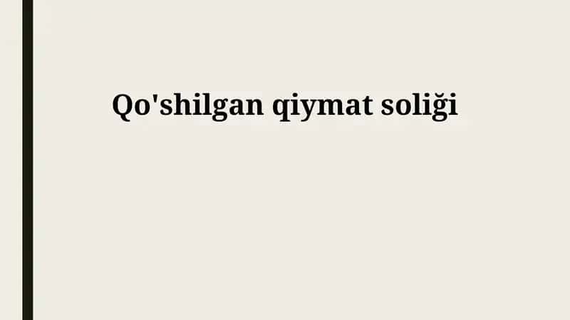 Qo'shilgan qiymat soliği 1