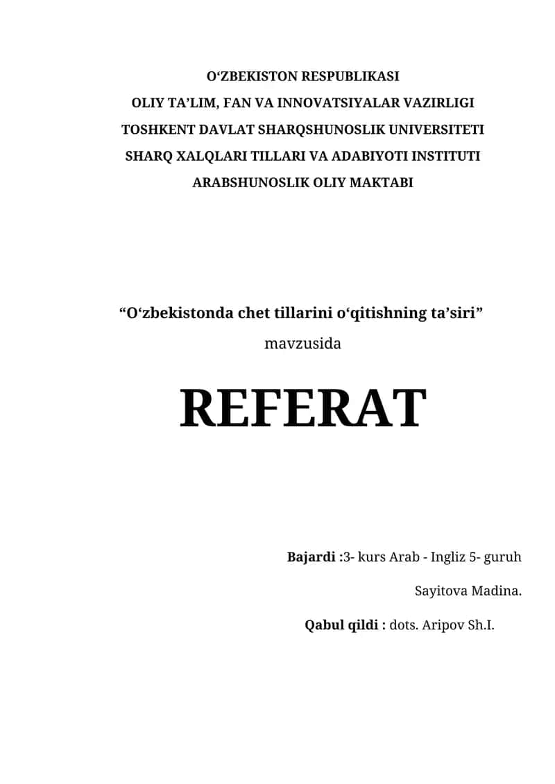 O‘zbekistonda chet tillarini o‘qitishning ta’siri 1