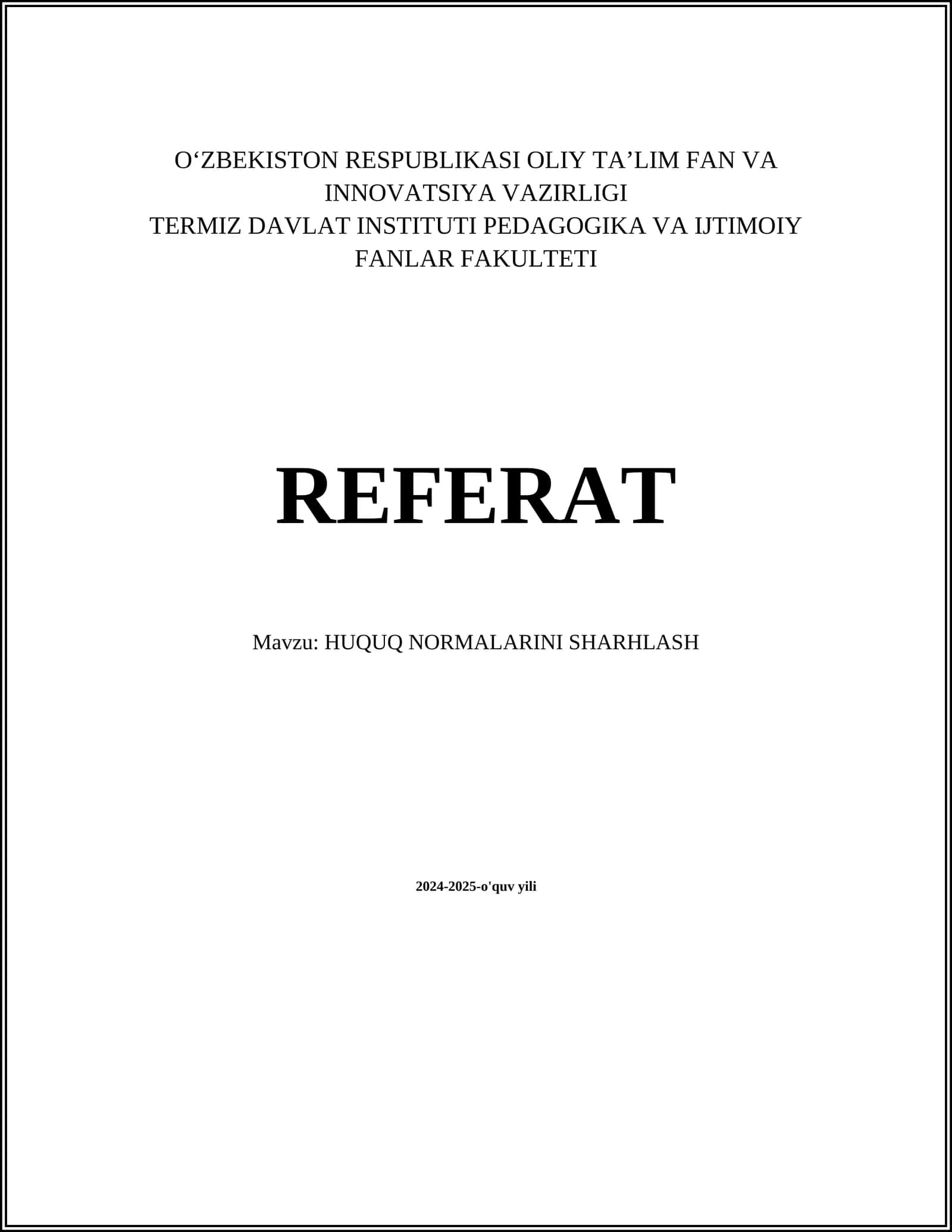 HUQUQ NORMALARINI SHARHLASH 1