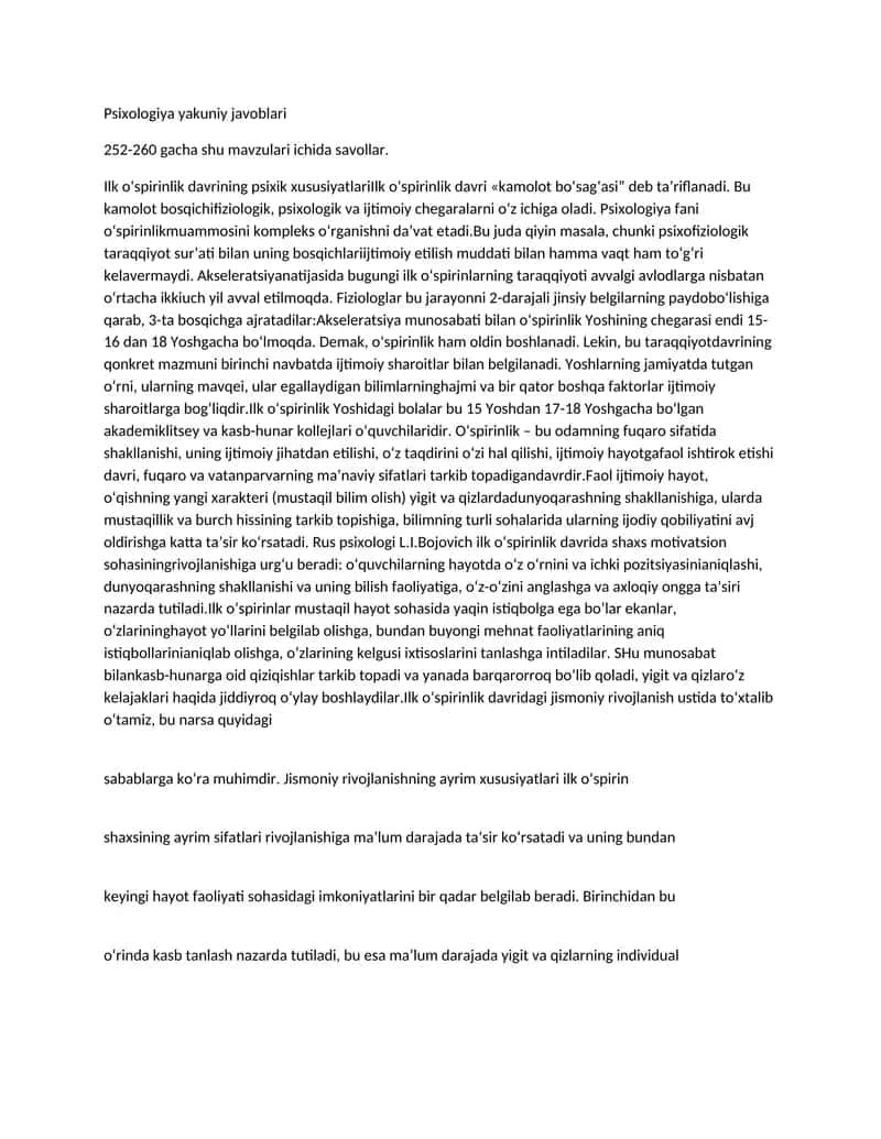 Psixologiya yakuniy javoblari 1