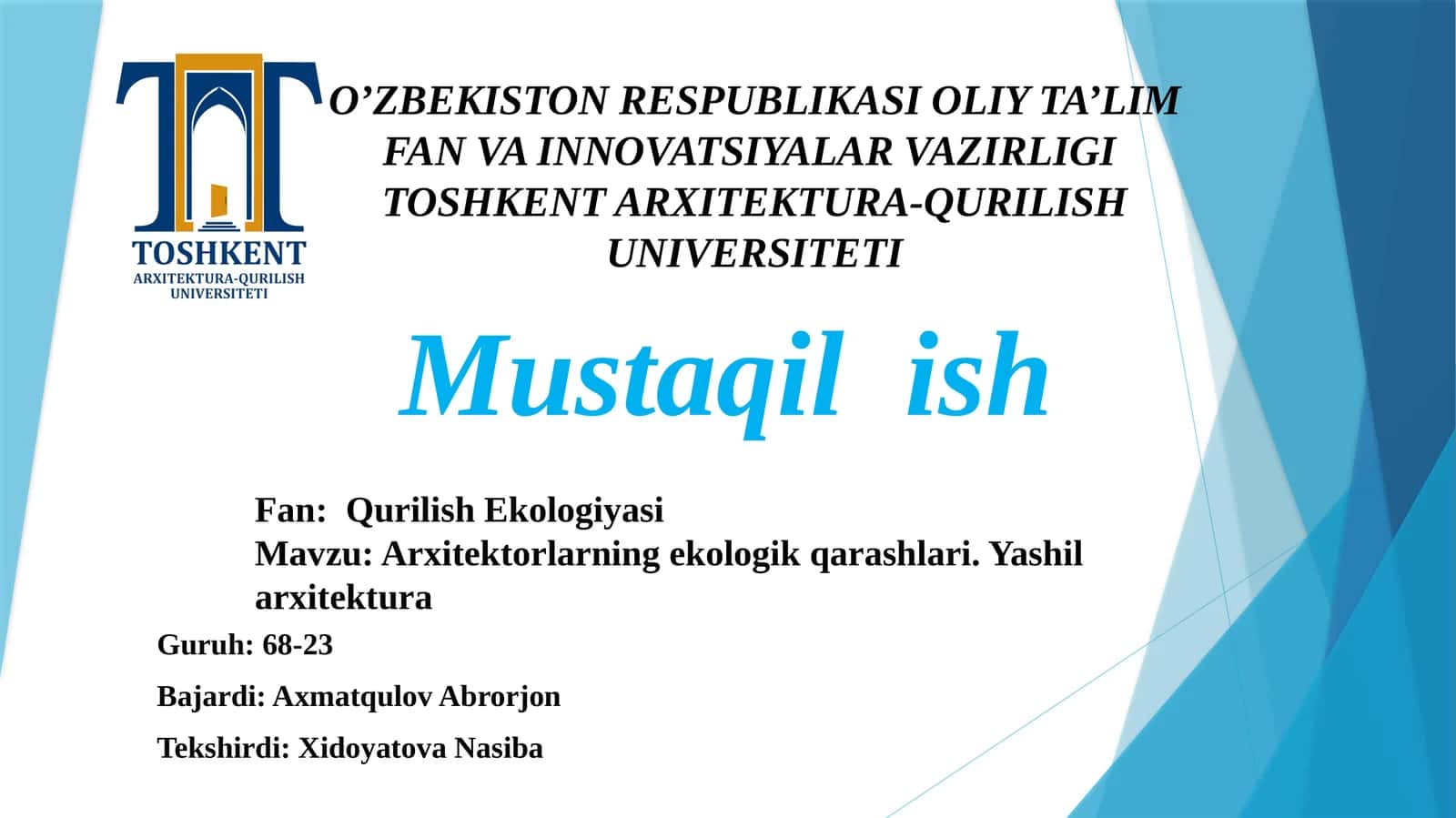 Yashilar arxitekturasi 1