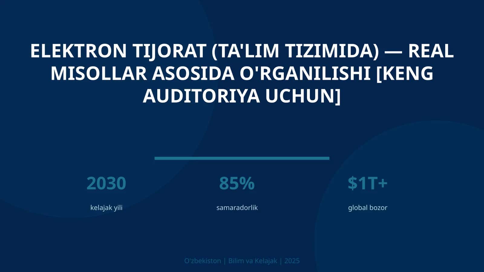 Elektron tijorat (ta'lim tizimida) — real misollar asosida o'rganilishi 1