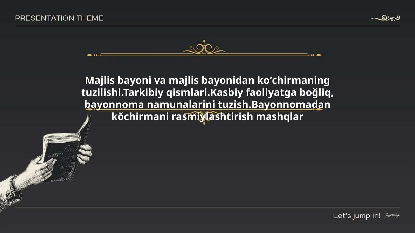 Majlis bayoni va majlis bayonidan koʻchirmaning tuzilishi 1