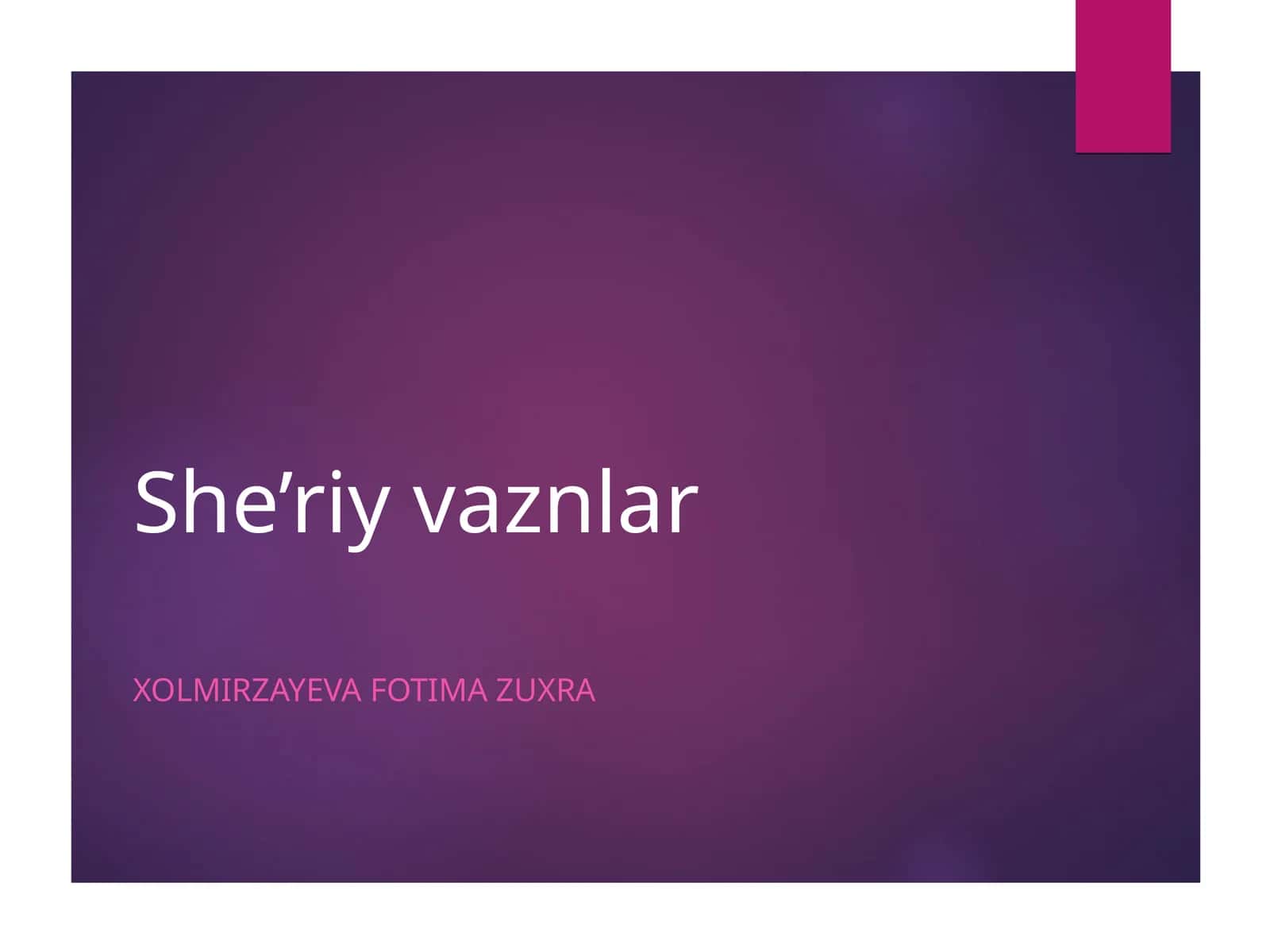 She’riy vaznlar 1