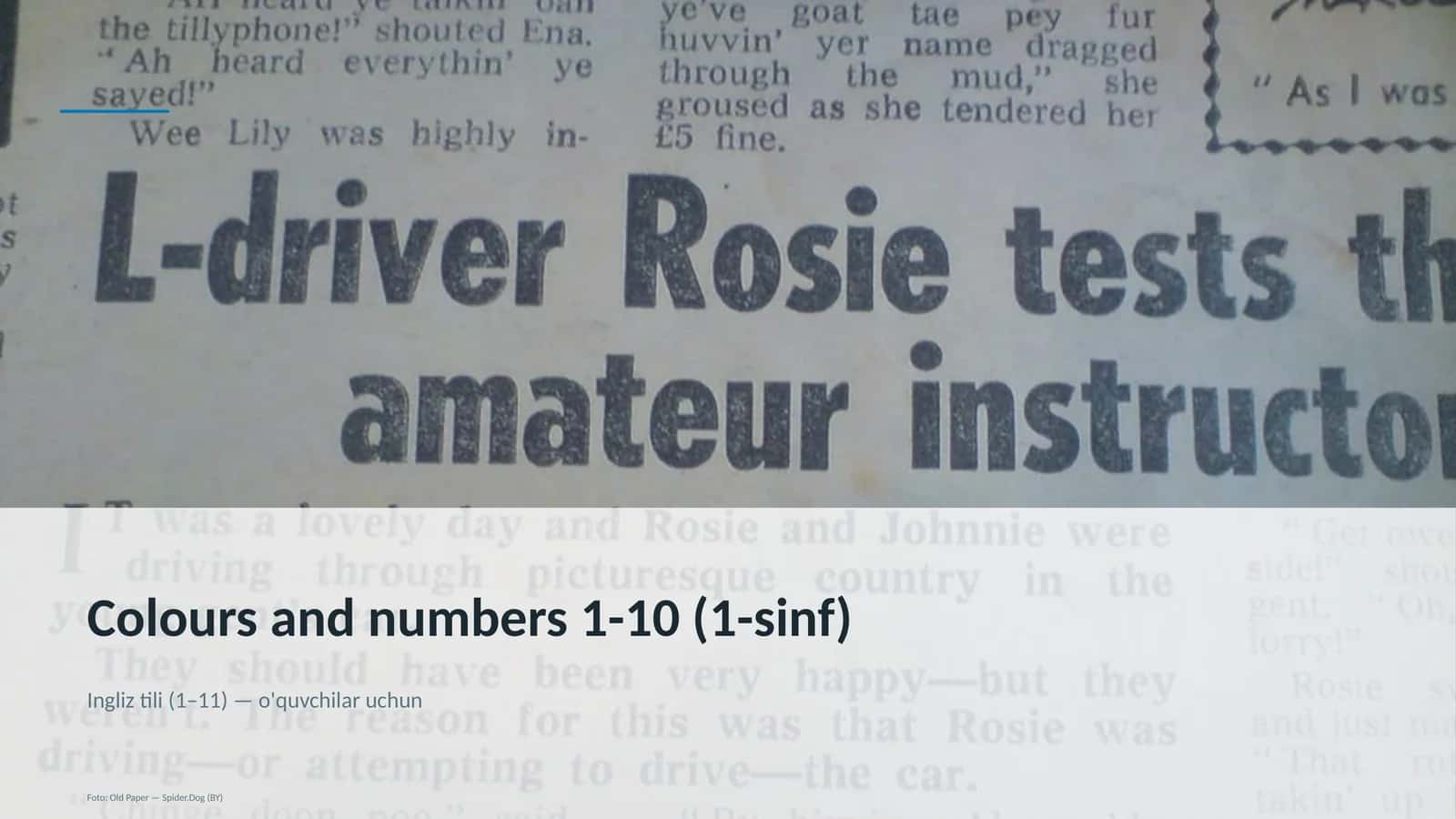 Colours and numbers 1-10 (1-sinf) 1