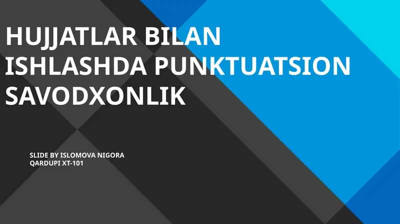 PUNKTUATSION SAVODXONLIK 1