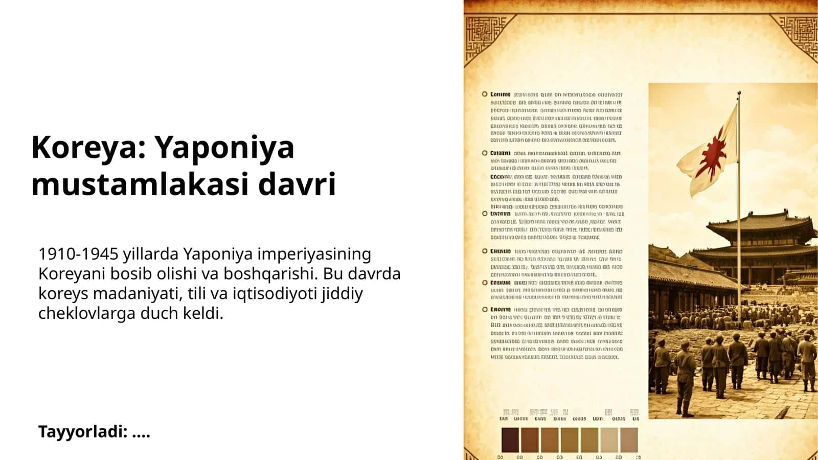 Koreya: Yaponiya mustamlakasi davri 1