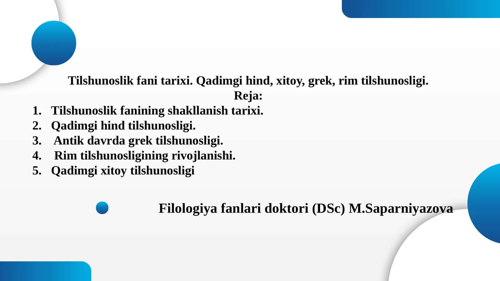 Tilshunoslik fanining tarixi 1