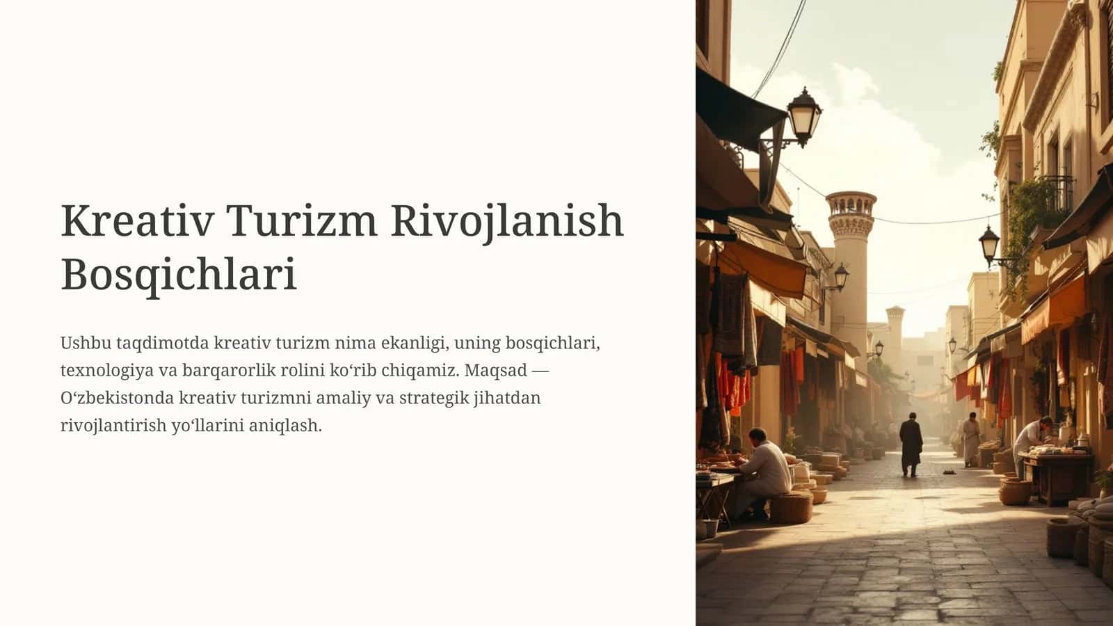 Kreativ Turizm Rivojlanish Bosqichlari 1