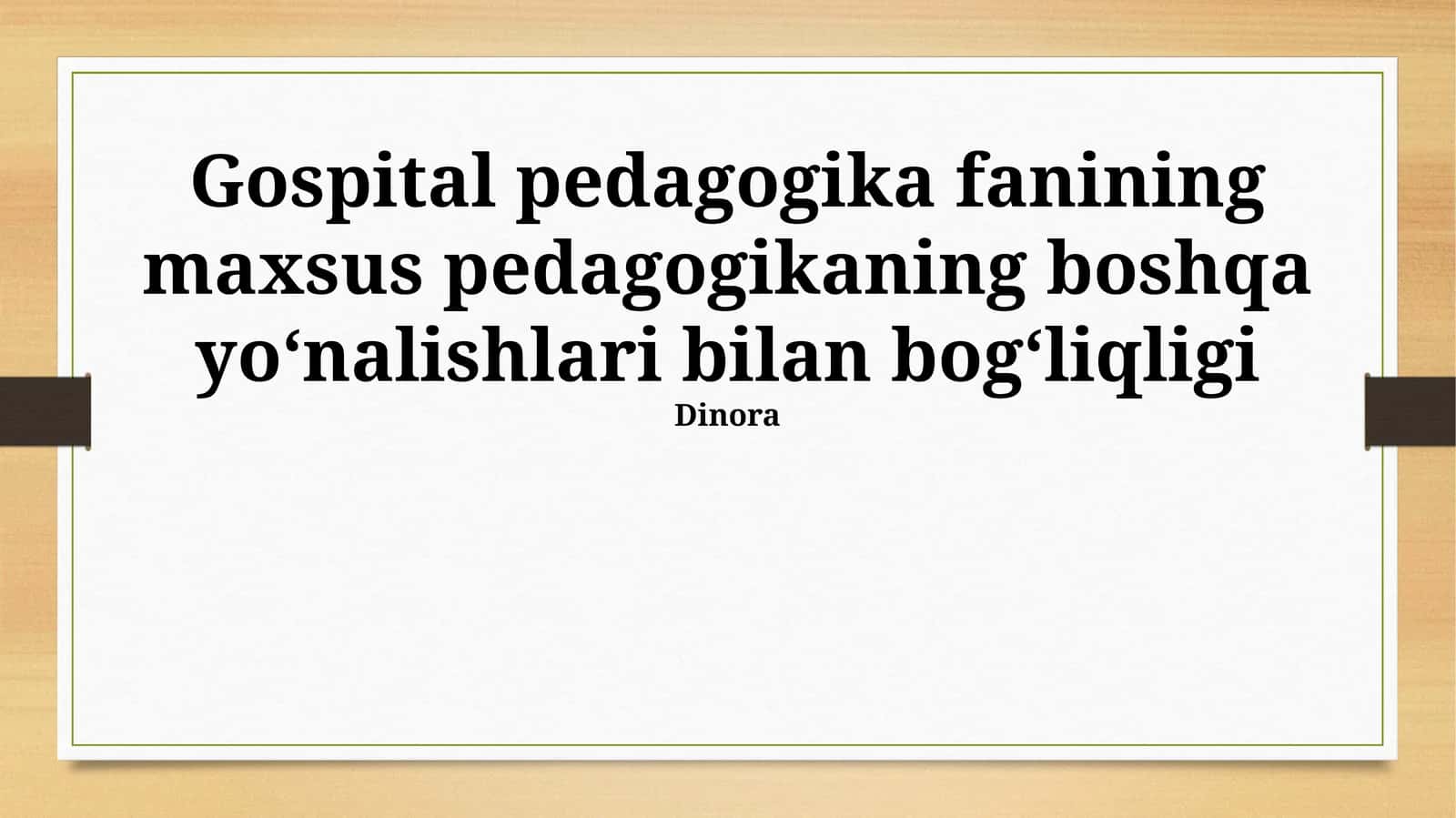 Kasalxona pedagogikasi va logopediya o'rtasidagi bog'liqlik 1