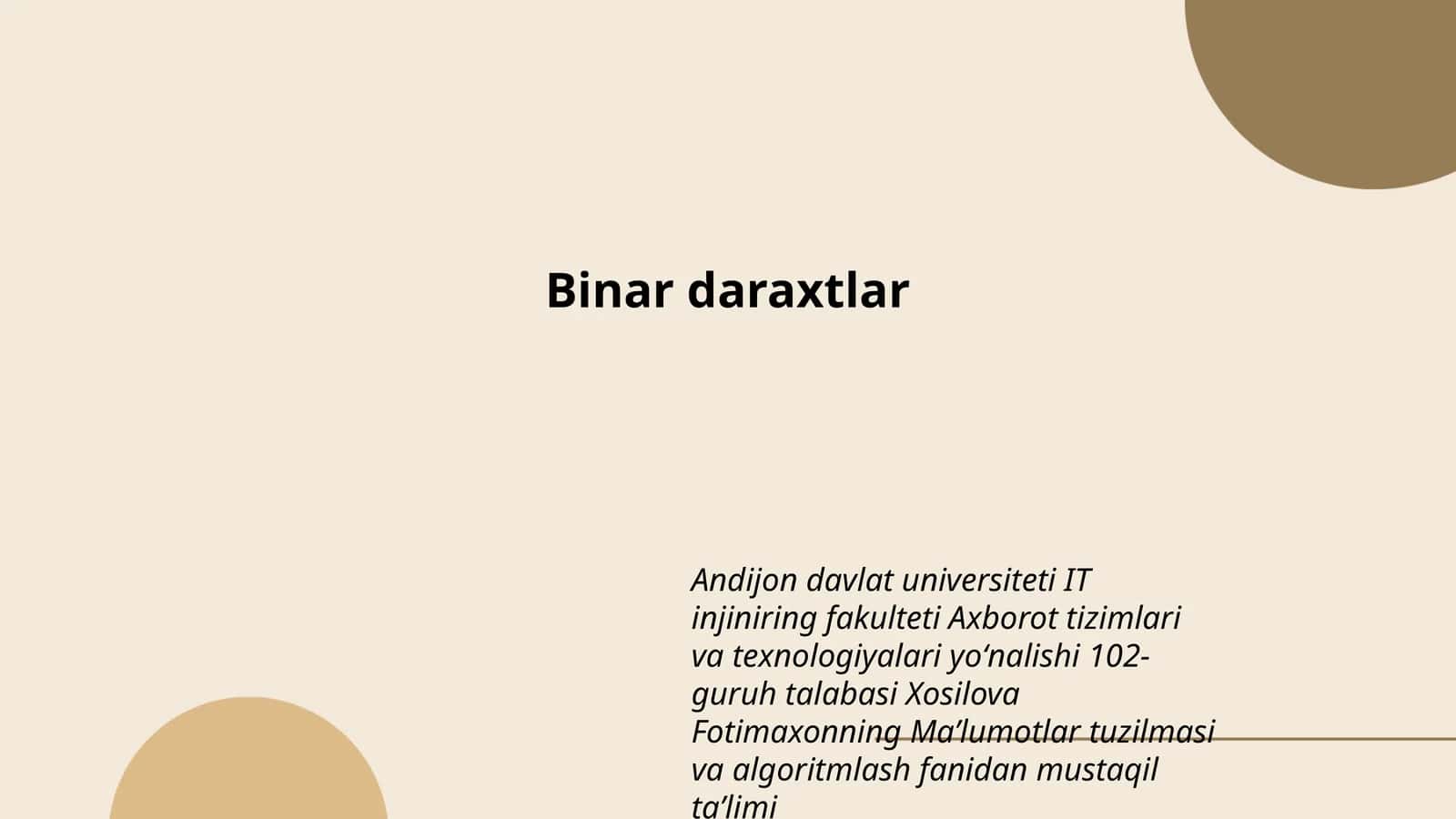 Binar daraxtlar 1
