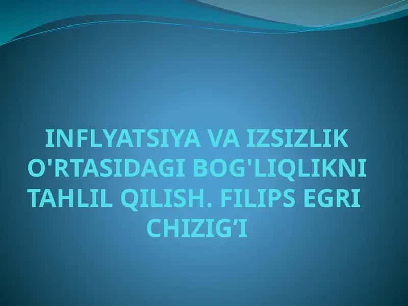 INFLYATSIYA VA IZSIZLIK O'RTASIDAGI BOG'LIQLIKNI TAHLIL QILISH 1