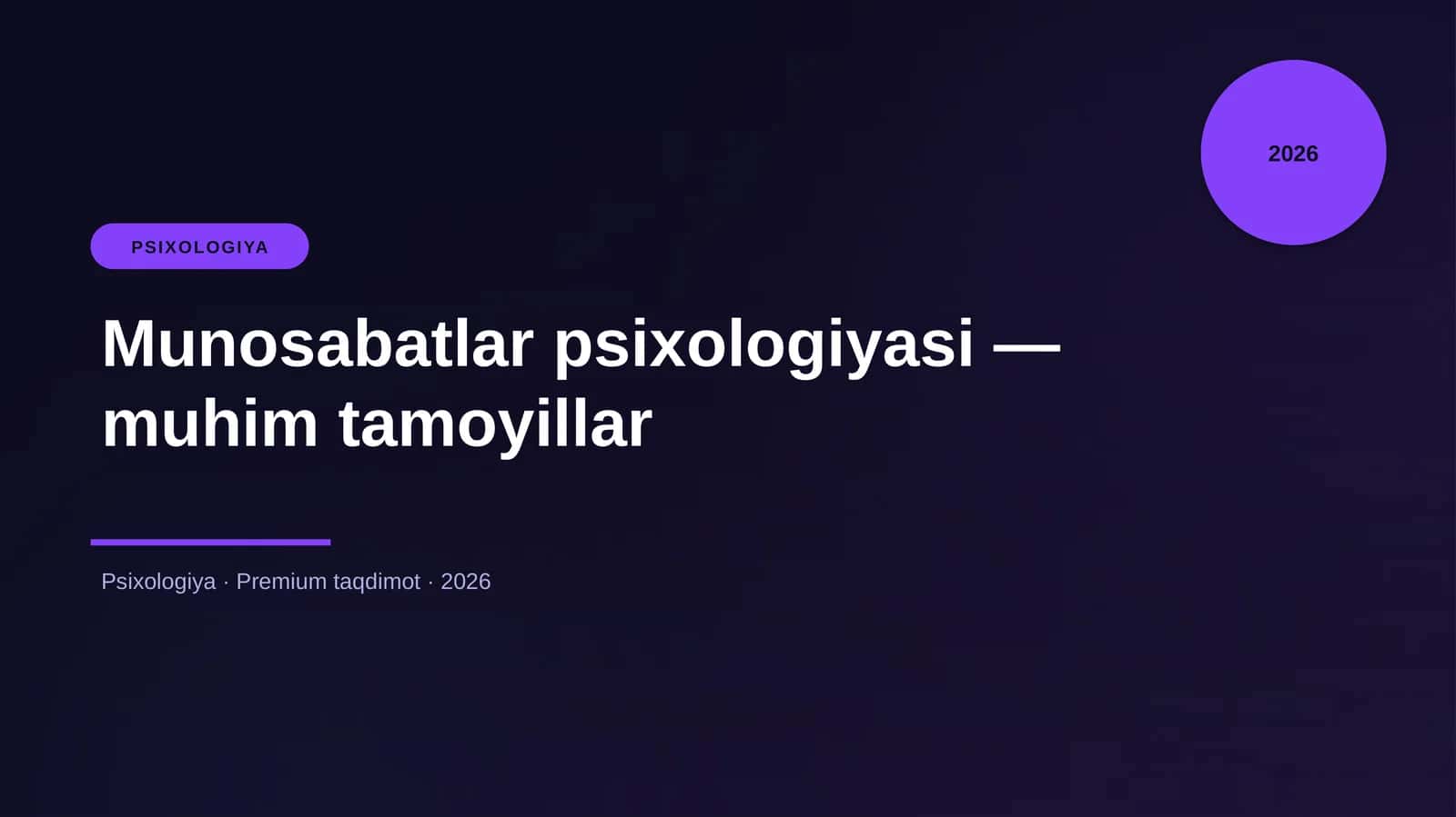 Munosabatlar psixologiyasi — muhim tamoyillar 1