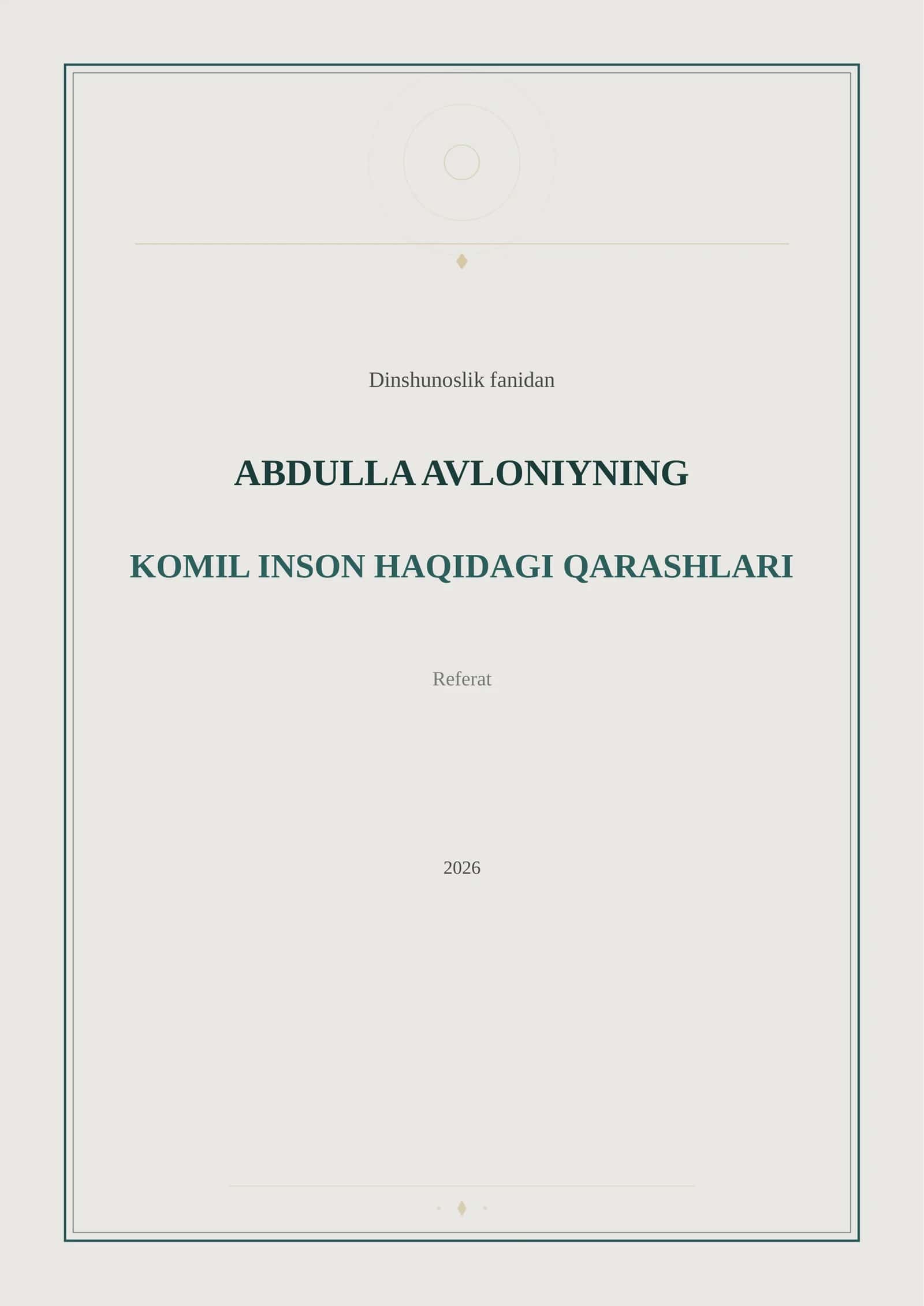 ABDULLA AVLONIYNING KOMIL INSON HAQIDAGI QARASHLARI 1