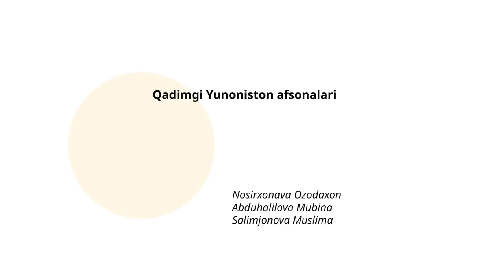 Qadimgi Yunoniston afsonalari 1