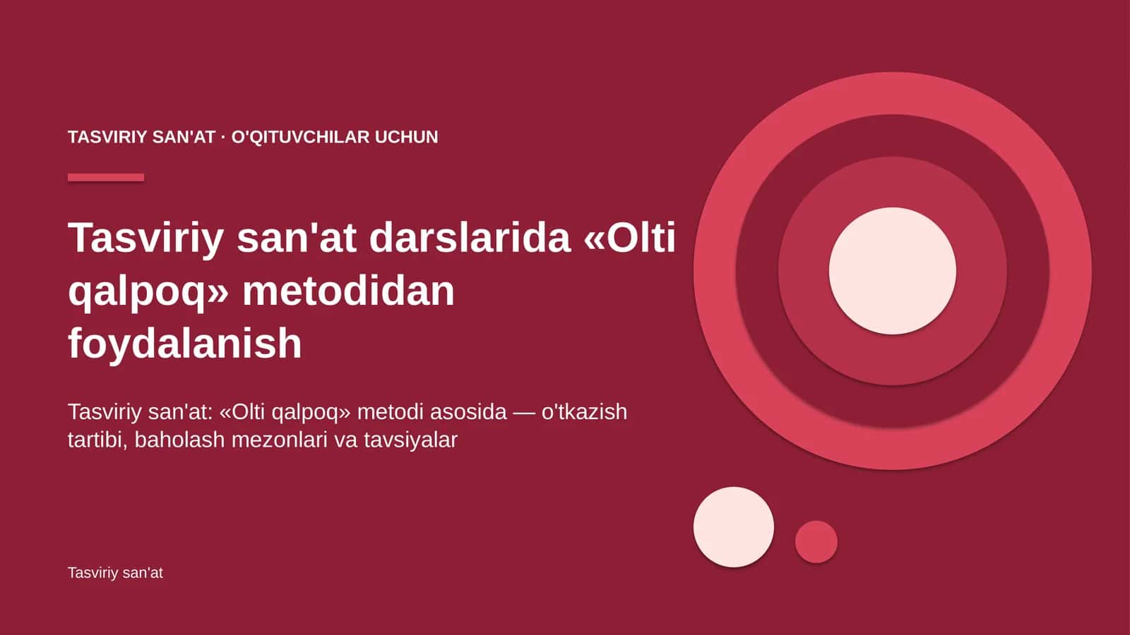 tasviriy san'at darslarida olti qalpoq metodidan foydalanish 8748 1