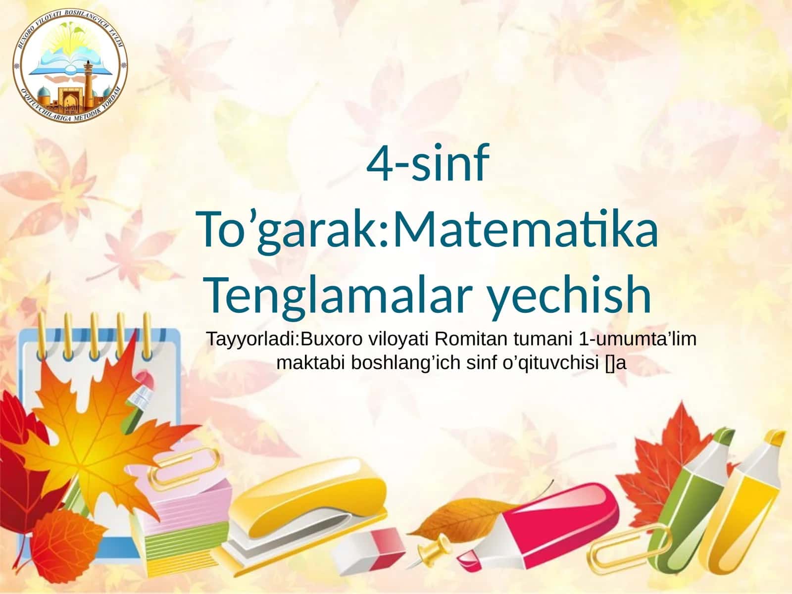 Tenglamalar yechish 1