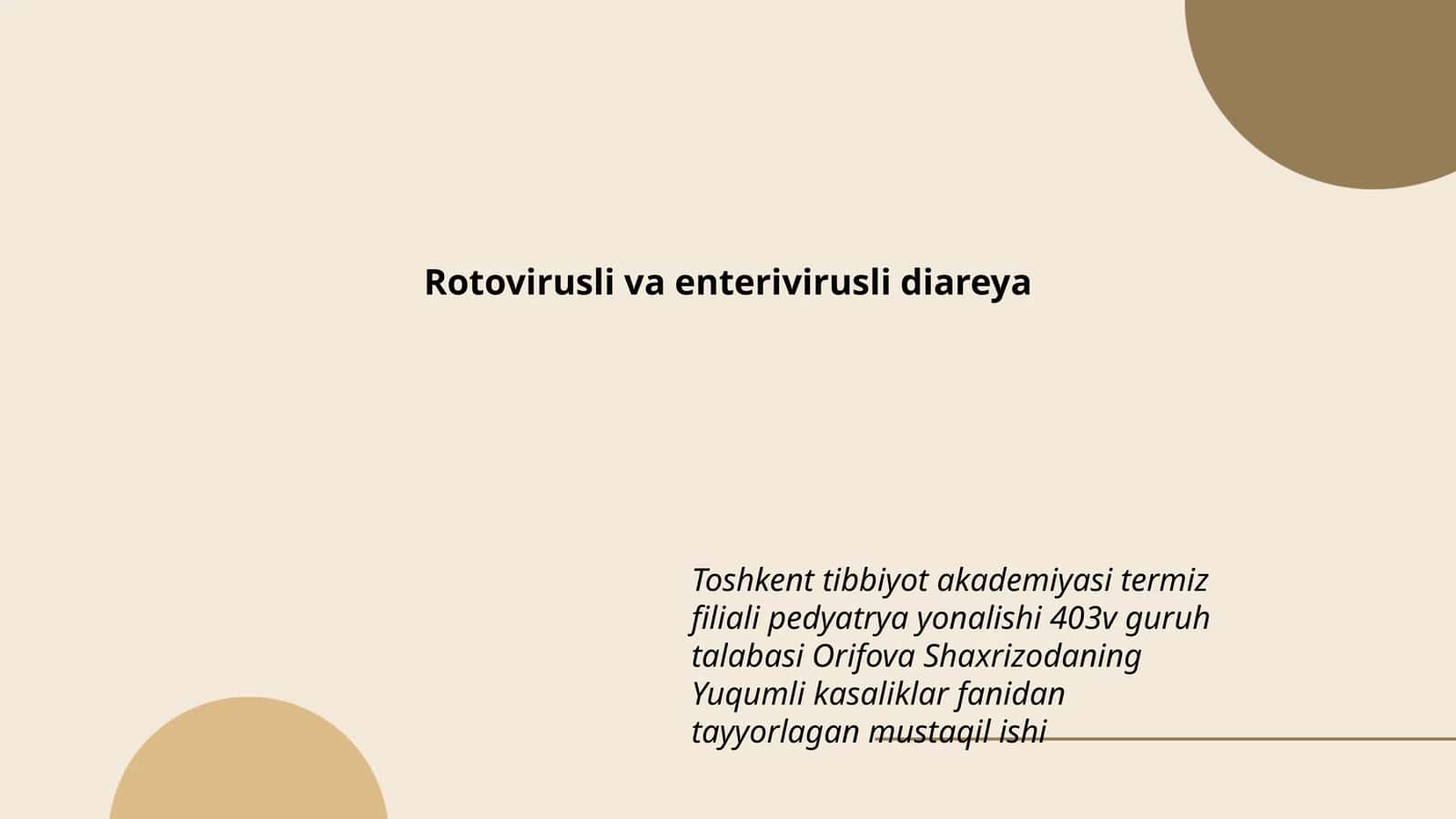 Rotovirusli va enterivirusli diareya 1