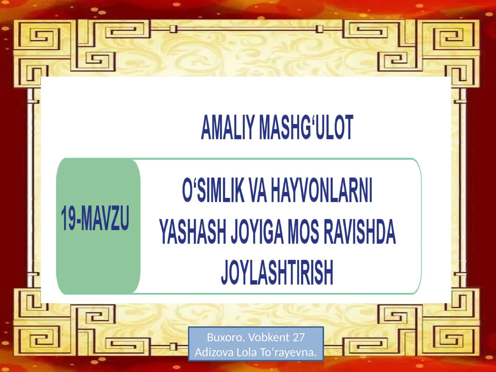 O ‘tilganmavzuniso‘rash 1