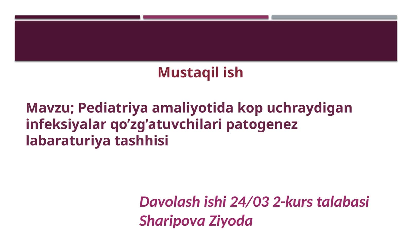 Pediatriya amaliyotida kop uchraydigan infeksiyalar qo’zg’atuvchilari patogenez labaraturiya tashhisi 1