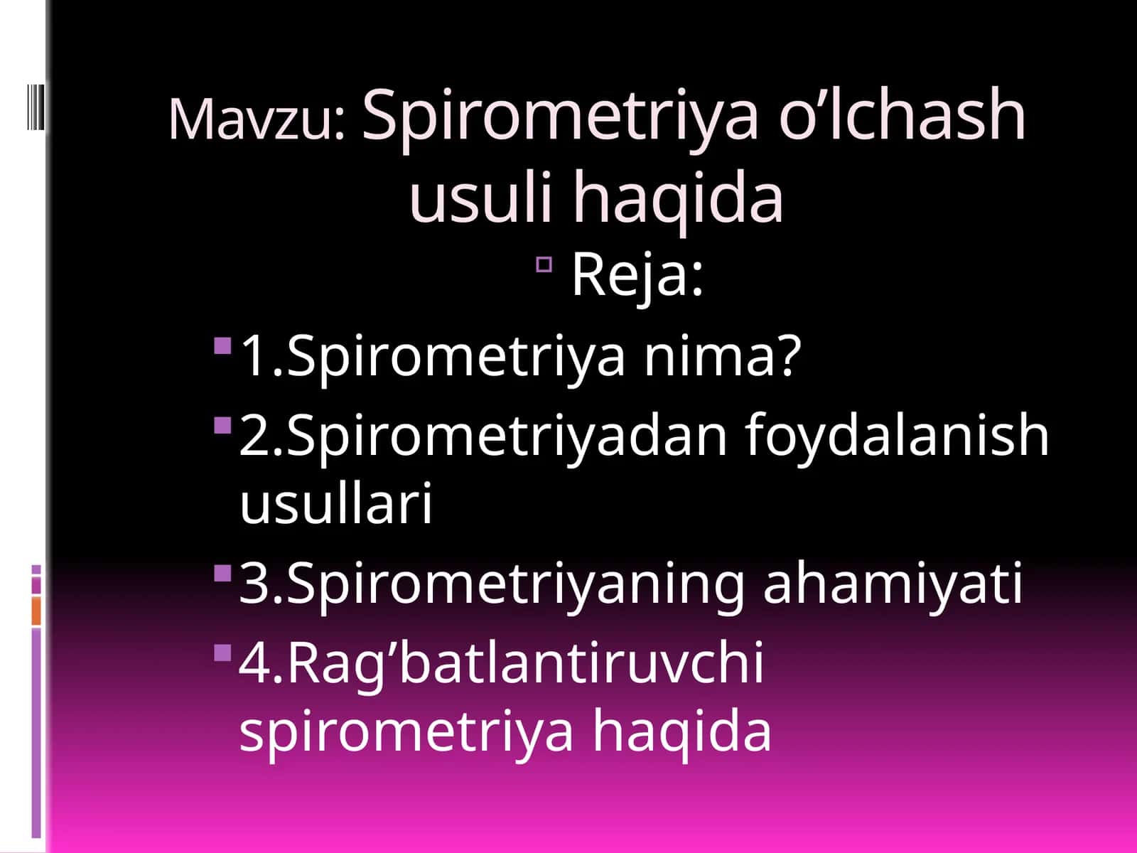 Spirometriya o’lchash usuli haqida 1