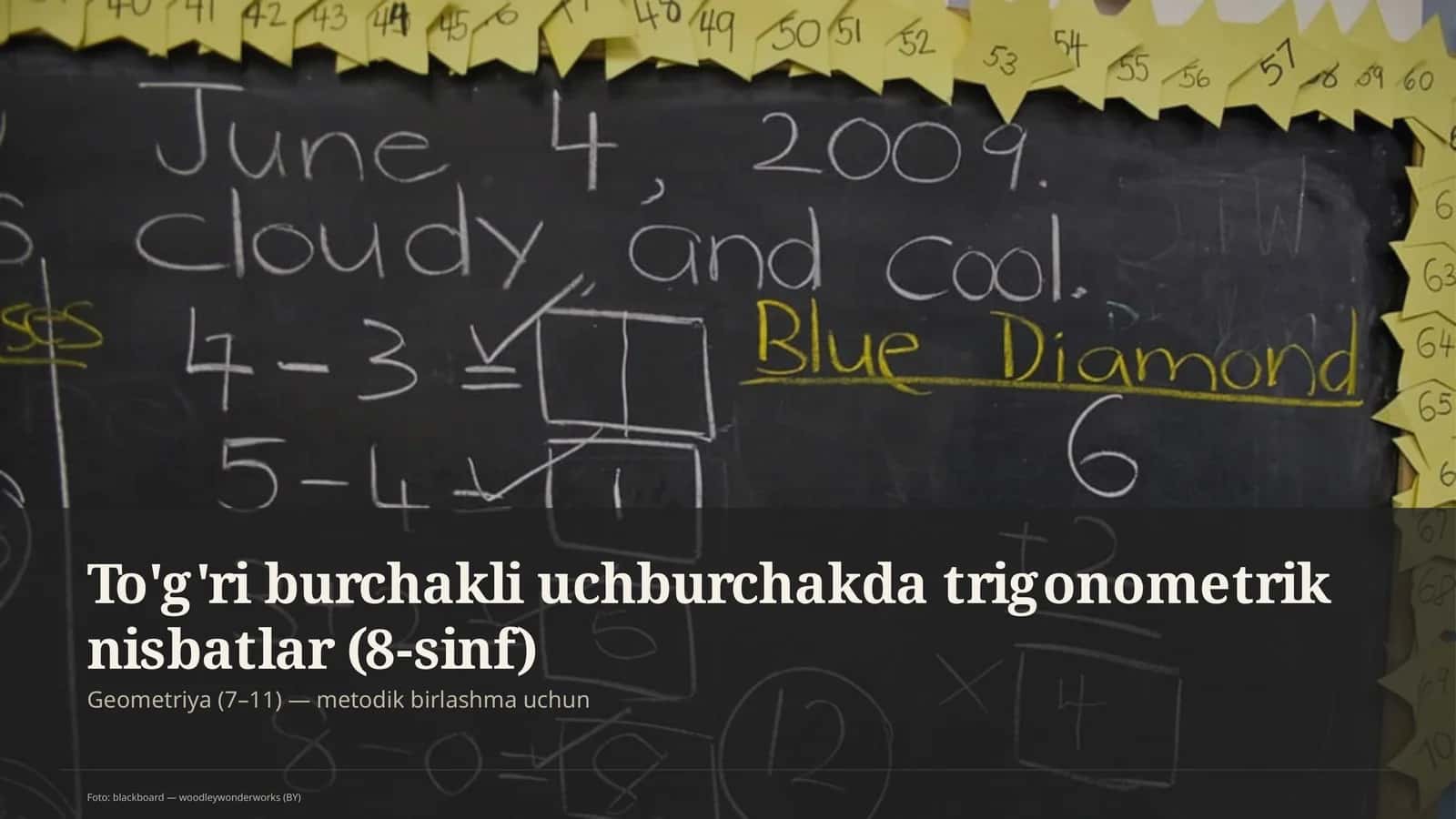 To'g'ri burchakli uchburchakda trigonometrik nisbatlar (8-sinf) 1