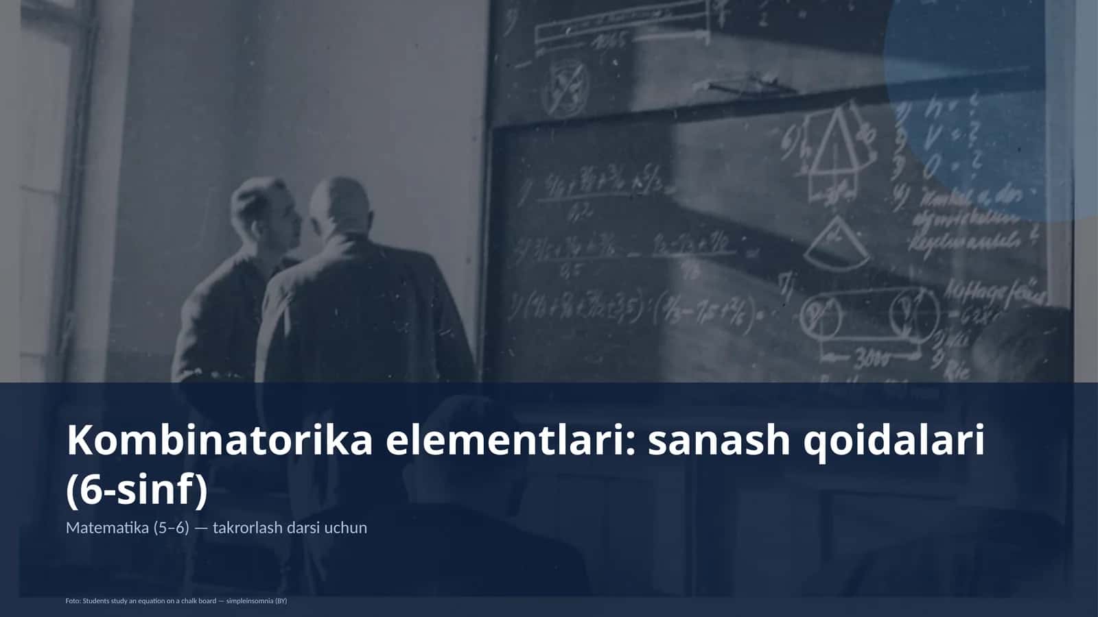 Kombinatorika elementlari: sanash qoidalari (6-sinf) 1