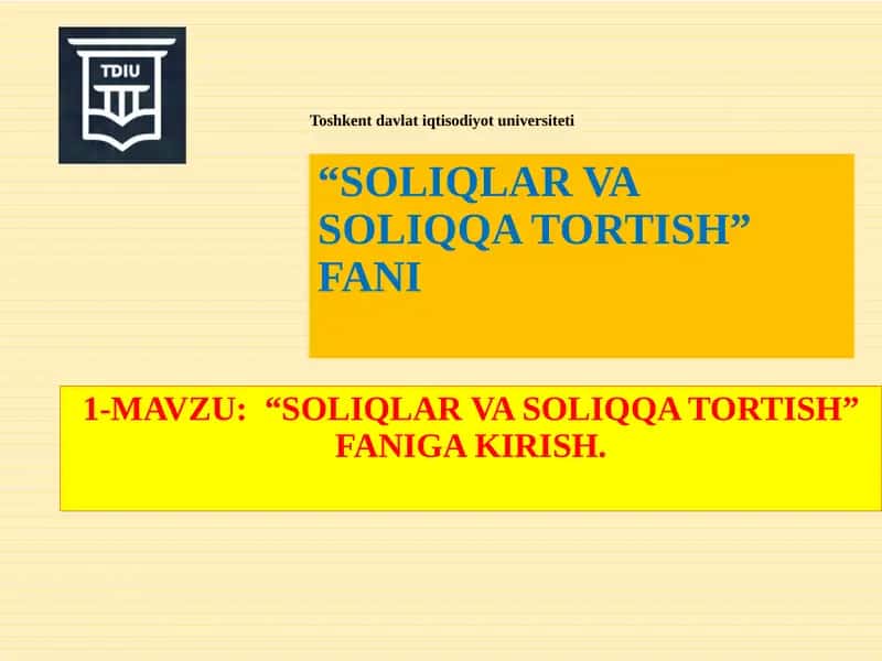 SOLIQLAR VA SOLIQQA TORTISH FANIGA KIRISH 1